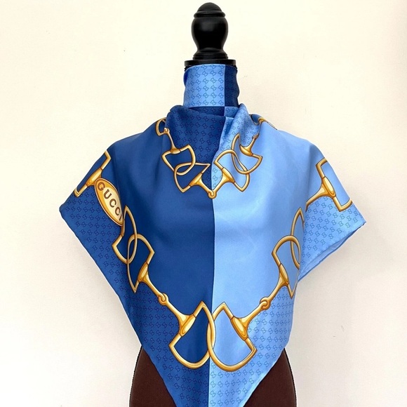 Gucci Scarf Logo Horsebit Equestrian Print New With Defect - Picture 4 of 10